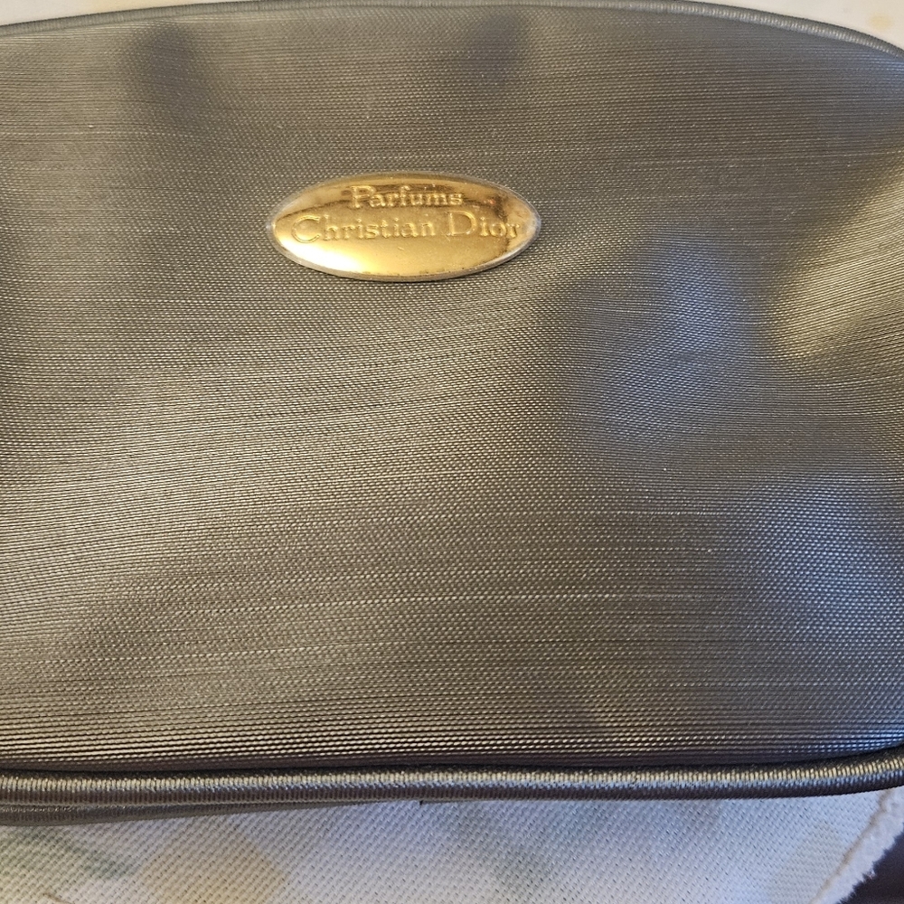 Dior WomensToiletry Bag in Gray with Gold Accent